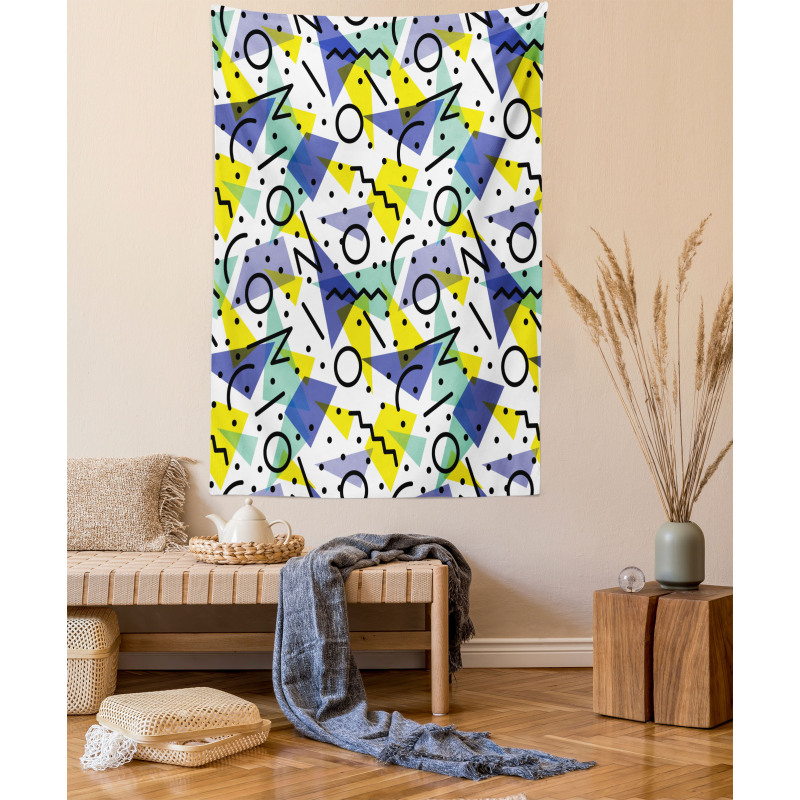 Geometric Retro Theme Tapestry