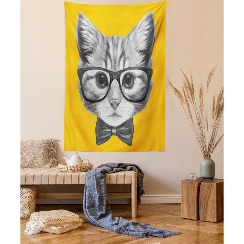 Baby Hipster Kitten Cat Tapestry