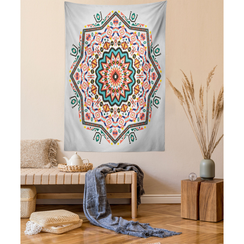 Abstract Sun Aztec Style Tapestry
