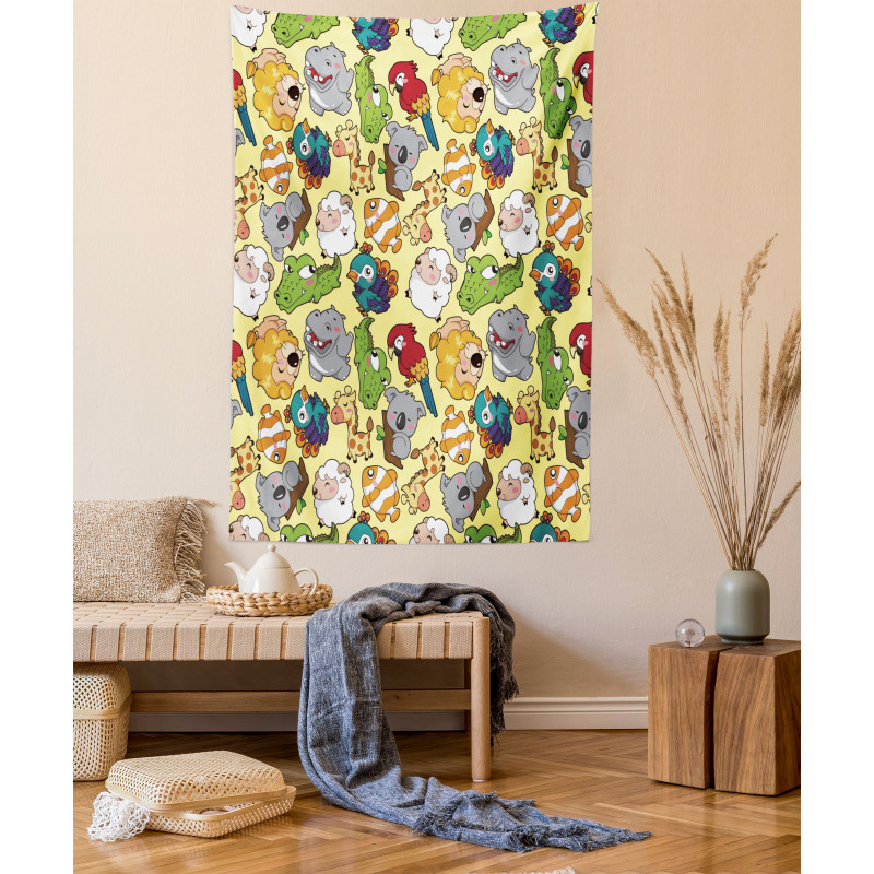 Hippo Giraffe Koala Tapestry