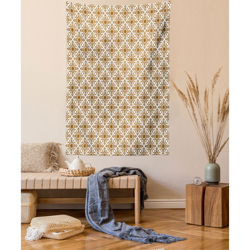 Abstract Lines Dots Folk Tapestry