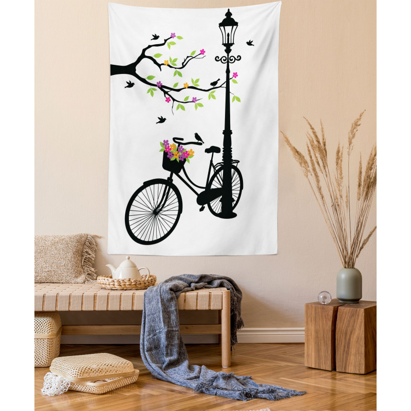 Spring Tree Birds Bike Tapestry