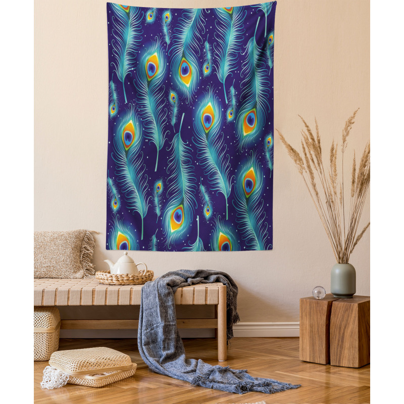 Peacock Bird Feathers Tapestry