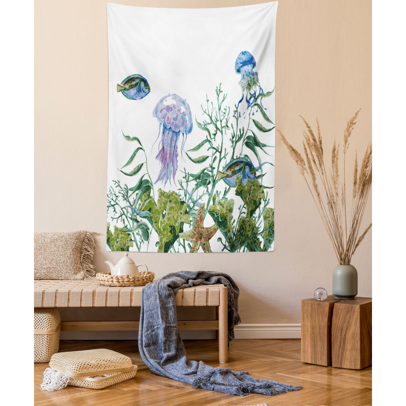 Seaweed Jellyfish Fish Tapestry