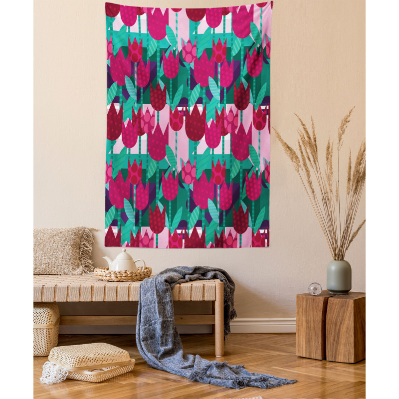 Abstract Tulips Flowers Tapestry