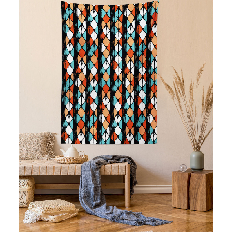 Modern Hexagon Design Tapestry