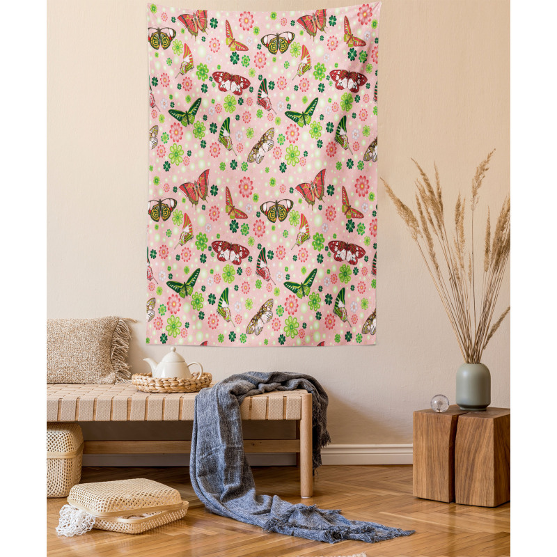 Butterflies Shamrocks Tapestry