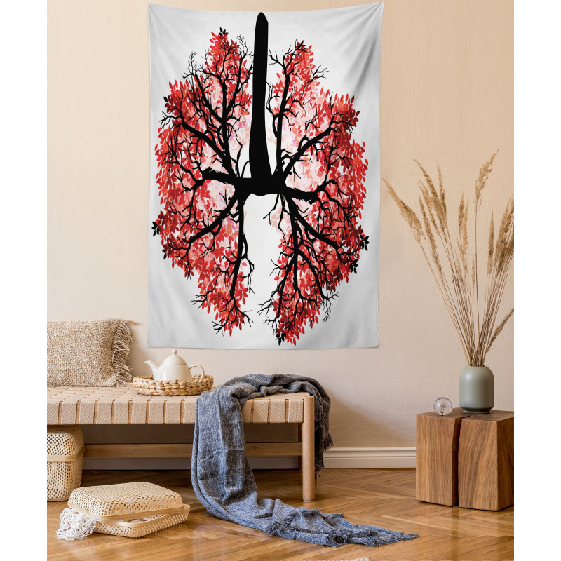 Human Lung Floral Healthy Tapestry