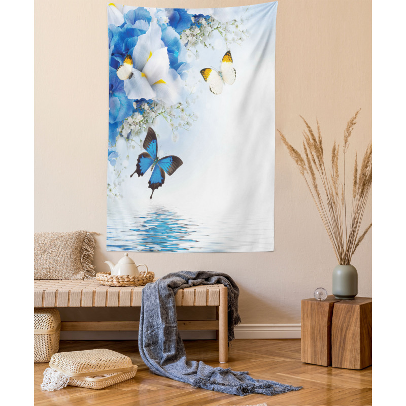Exotic Flowers Pond Tapestry