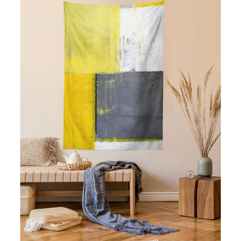 Pale Yellow Squares Tapestry