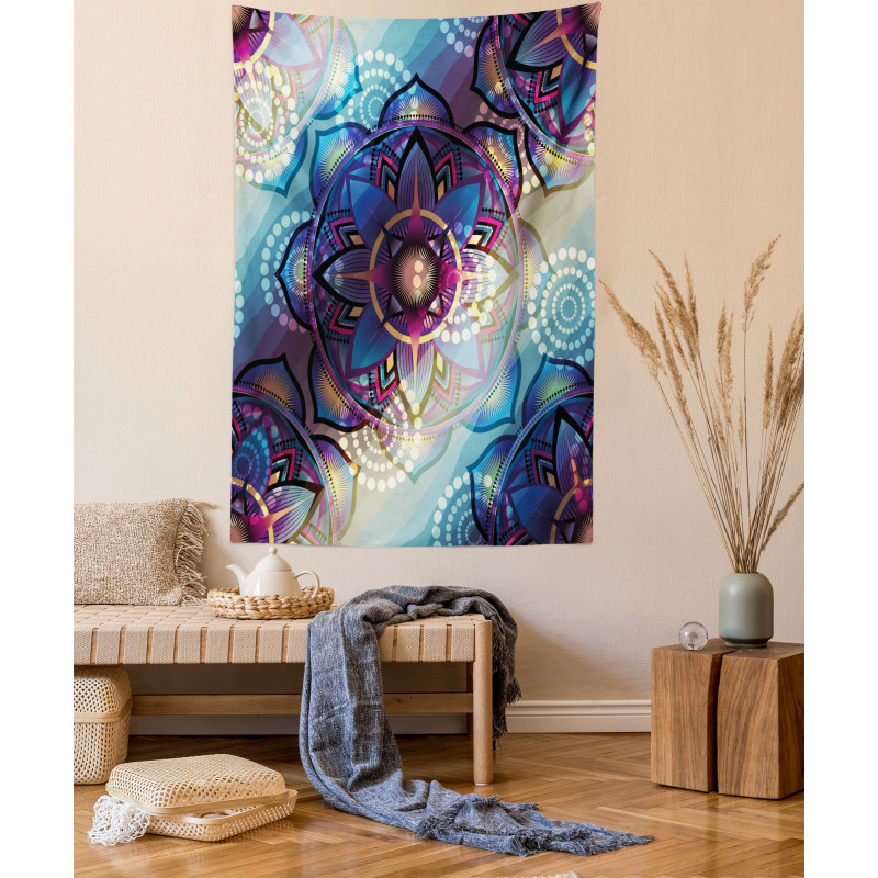 Diagonal Gradient Lotus Tapestry