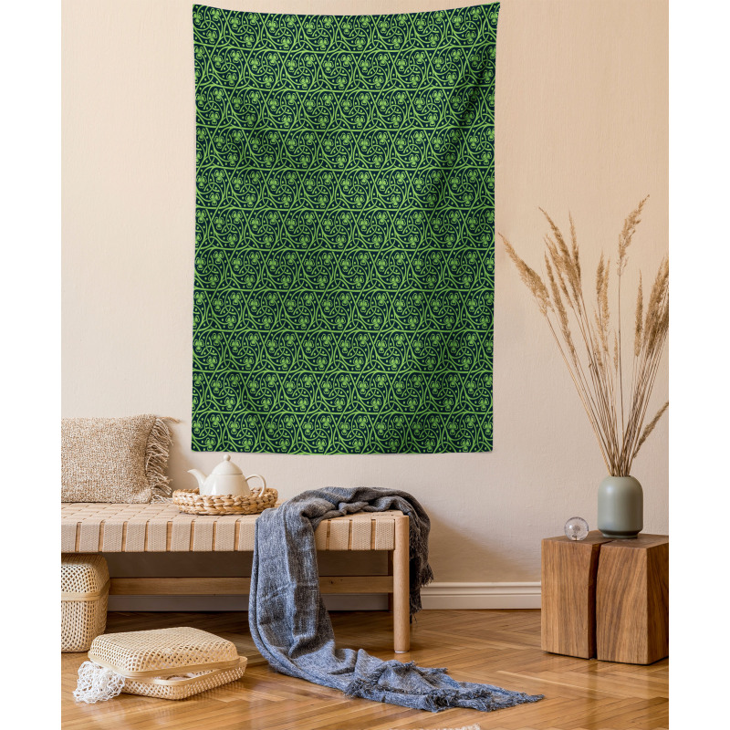 Intricate Clover Twigs Tapestry