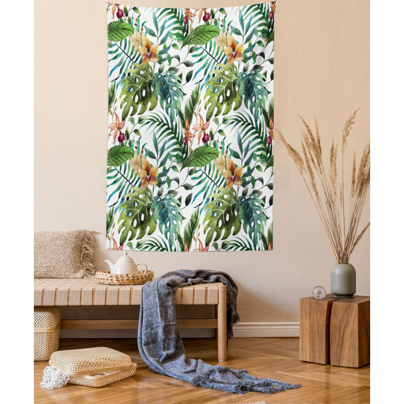 Palm Tree Flowers Hibiscus Tapestry