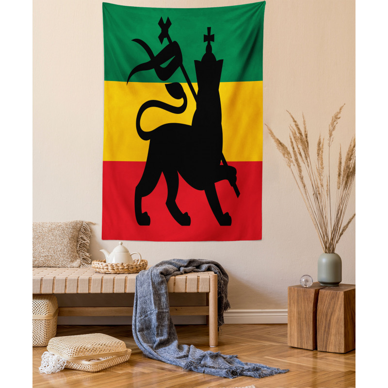 Judah Lion Reggae Flag Tapestry