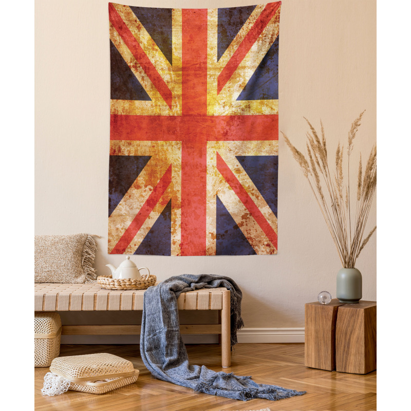 Union Jack Motif Grunge Tapestry