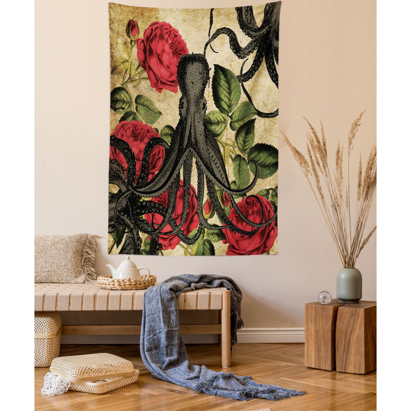 Roses Marine Animal Tapestry