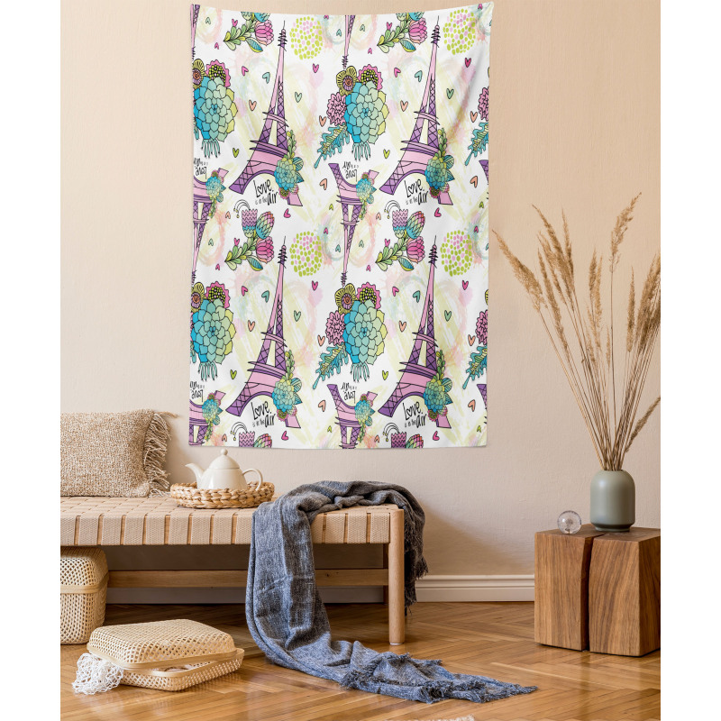 Flower Bouquets Hearts Tapestry