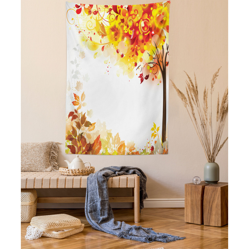 Abstract Fall Season Tree Tapestry
