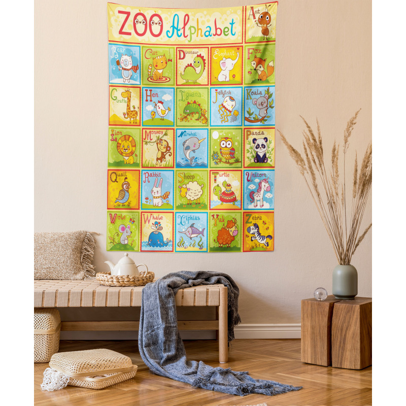 Zoo Alphabet Style Tapestry