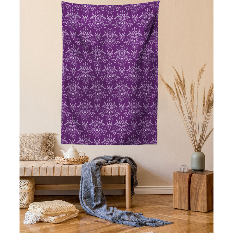 Damask Leaves Curls Tapestry