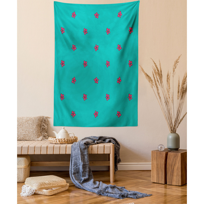 Pink Wild Flowers Nature Tapestry