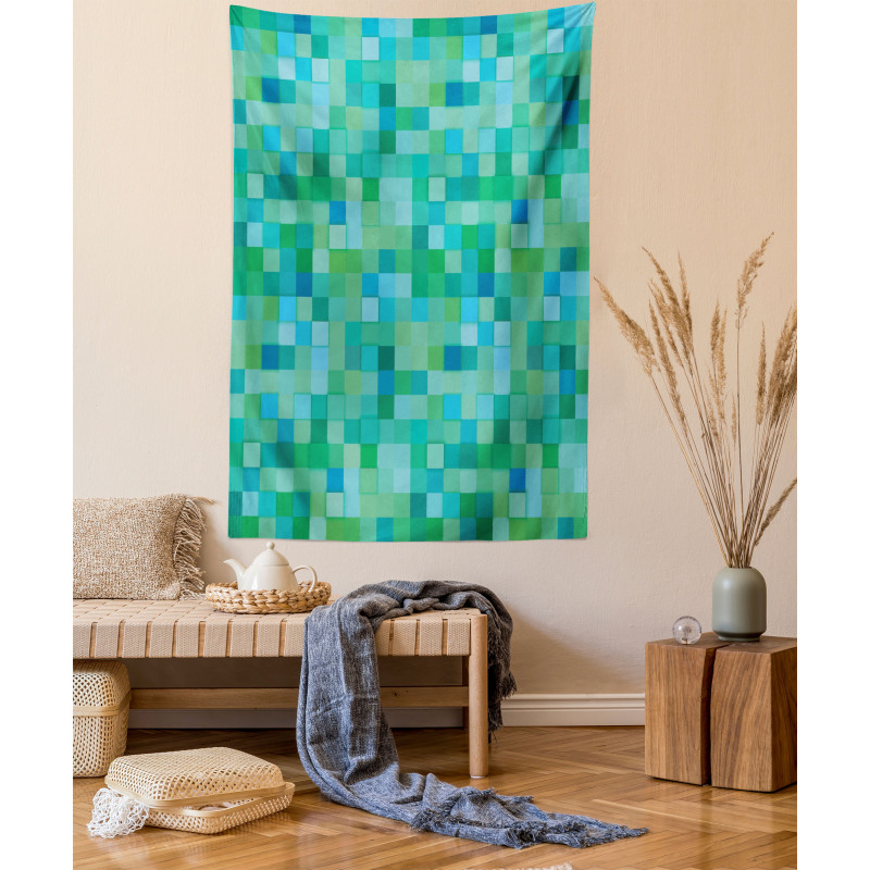 Cube Pattern Vibrant Color Tapestry