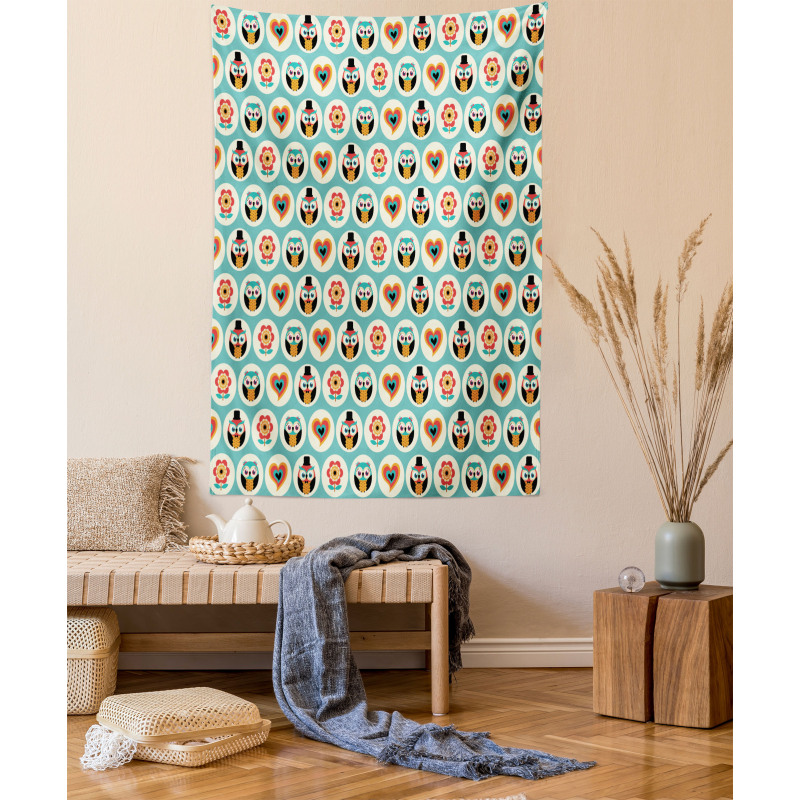 Clothed Owls Male Female Tapestry