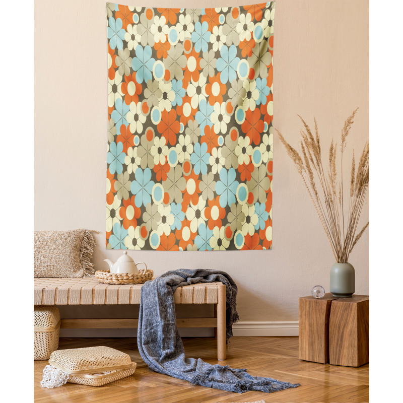 Retro Simple Flowers Tapestry