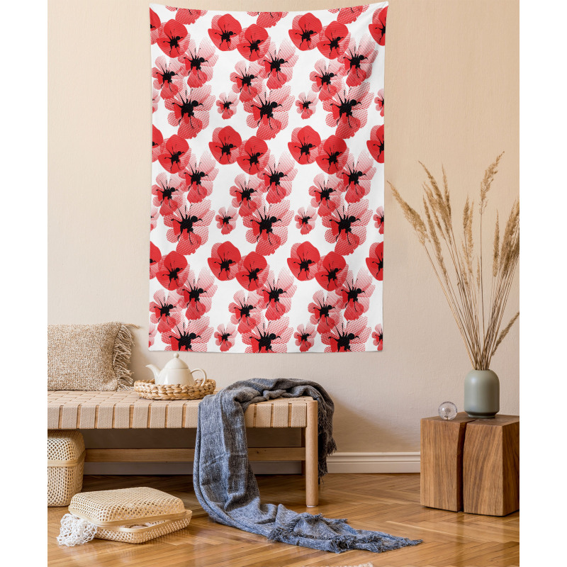 Poppies Vibrant Colors Tapestry