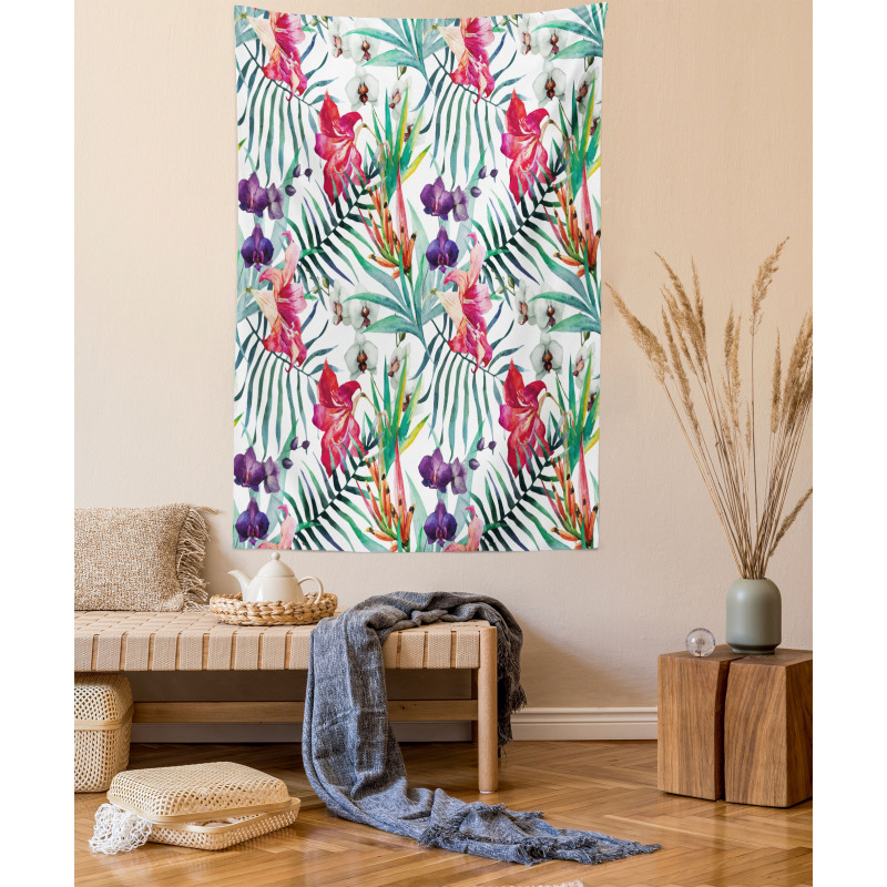 Watercolor Art Tropical Tapestry