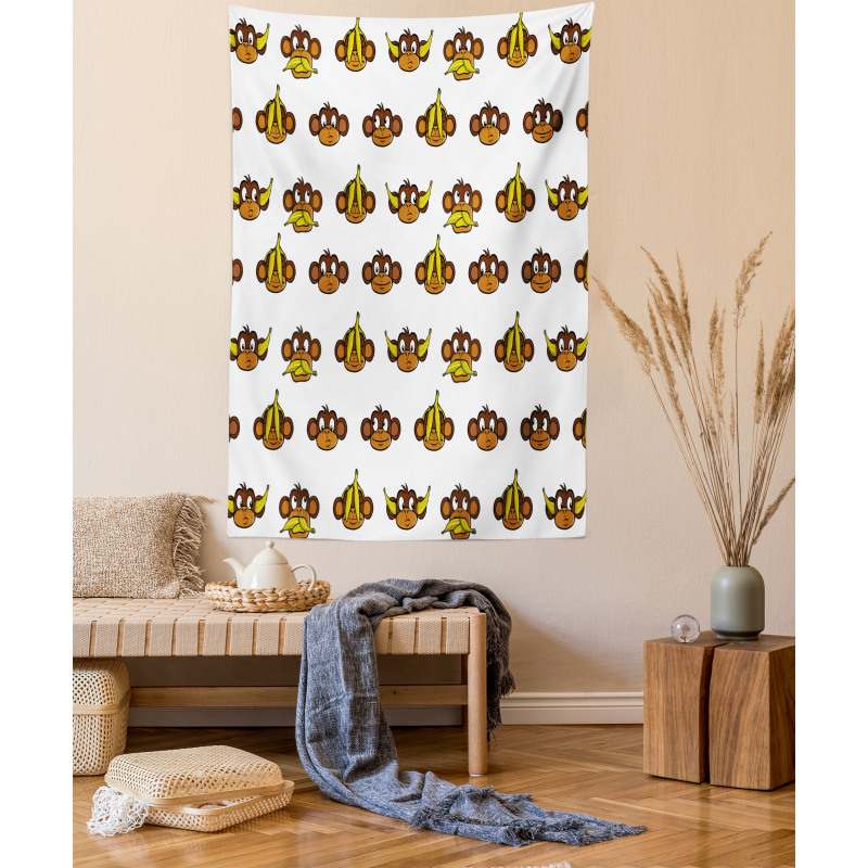 Funny Monkeys Bananas Tapestry