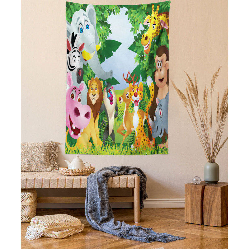 Safari Jungle Funny Tapestry