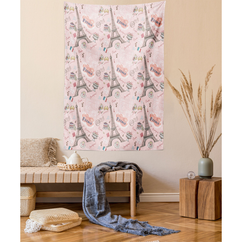 Croissant Macaroon Muffin Tapestry