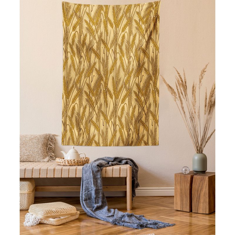 Cereal Ears Rural Field Tapestry