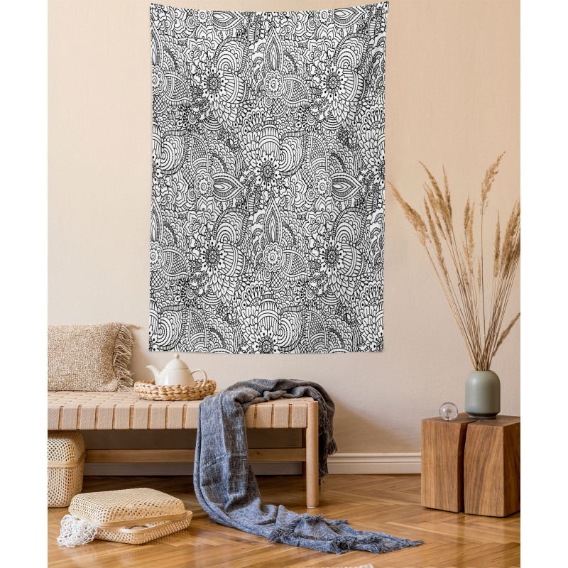 Monochorme Pattern Tapestry