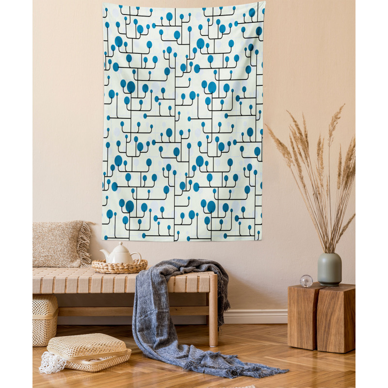 Abstract Lines Dots Tapestry