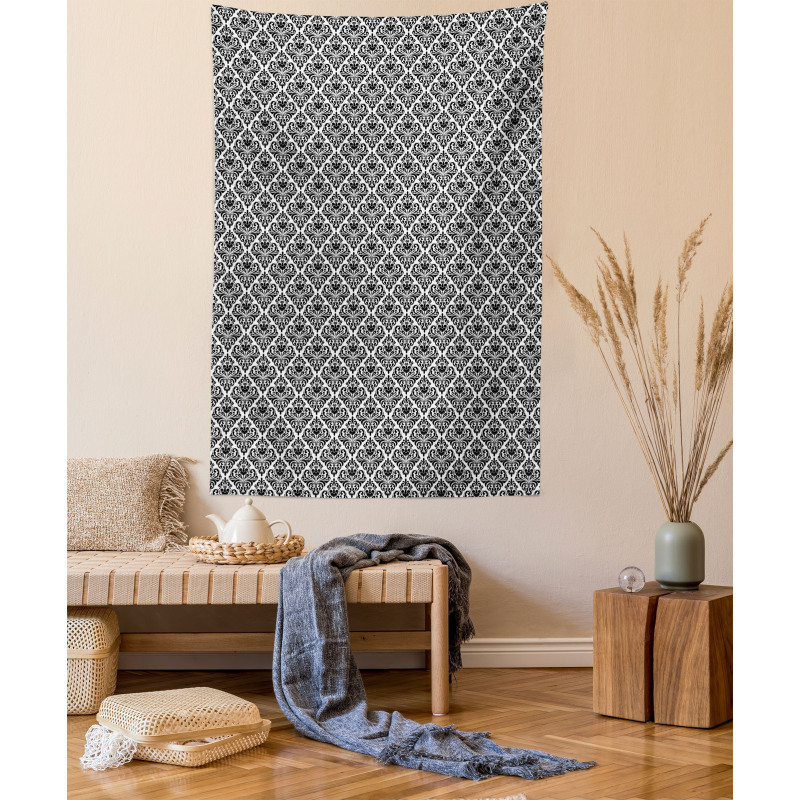 Old Blossom with Curves Tapestry