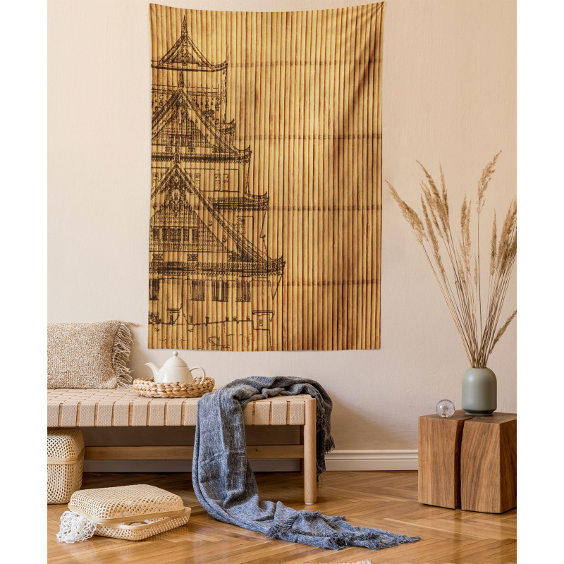 Building on Bamboo Pipes Tapestry