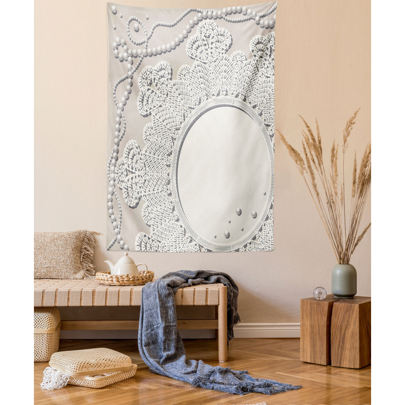 Medallion Lace Ornate Pearl Tapestry