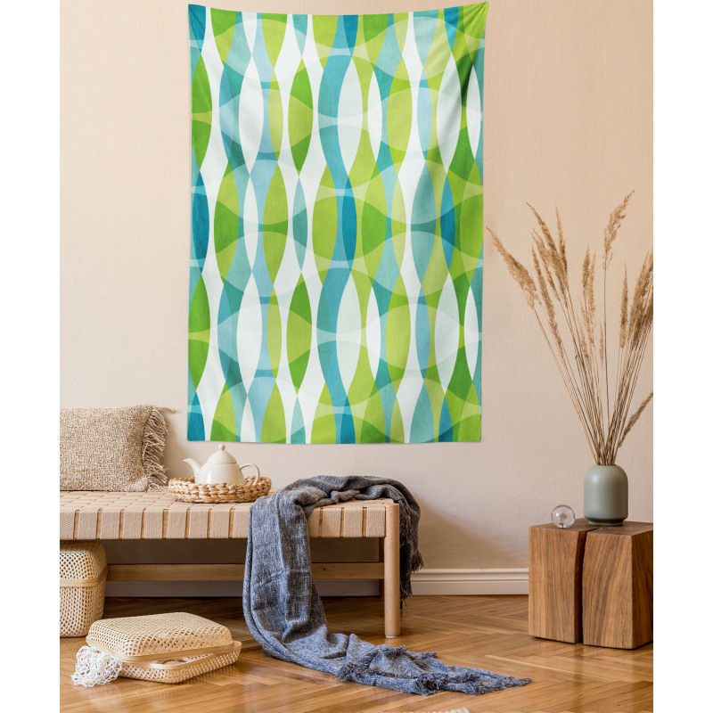 Geometric Oval Shapes Tapestry