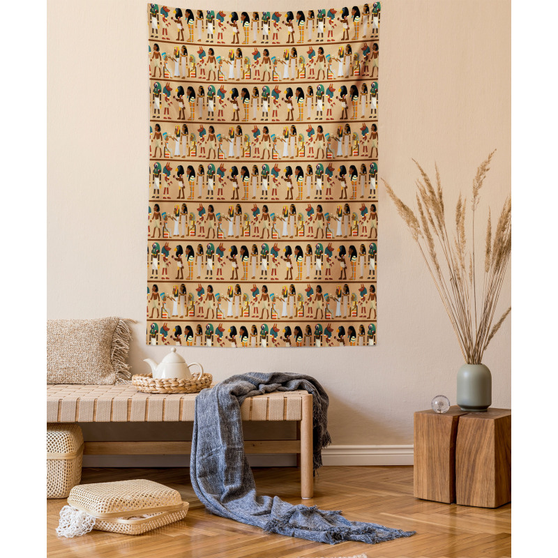 Egyptology Cartoon Tapestry