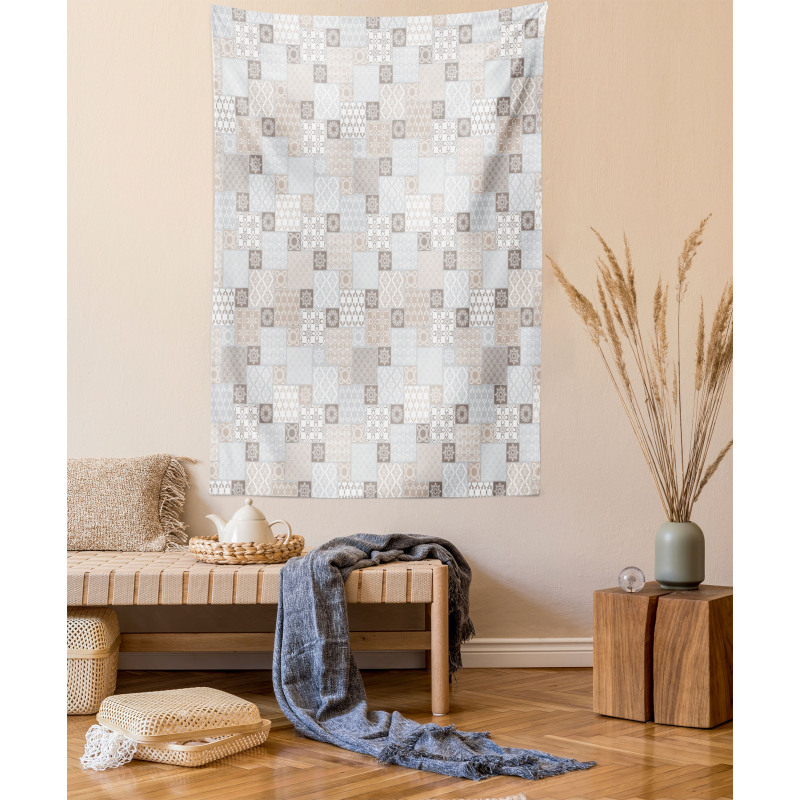 Oriental Checkered Motif Tapestry