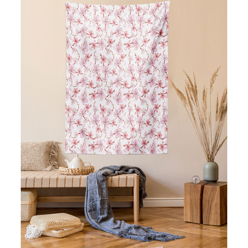 Japanese Cherry Blooms Tapestry
