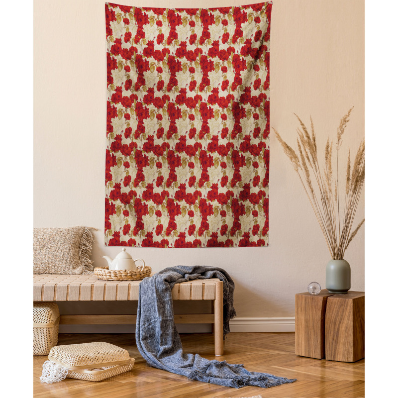 Romantic Red Roses Tapestry