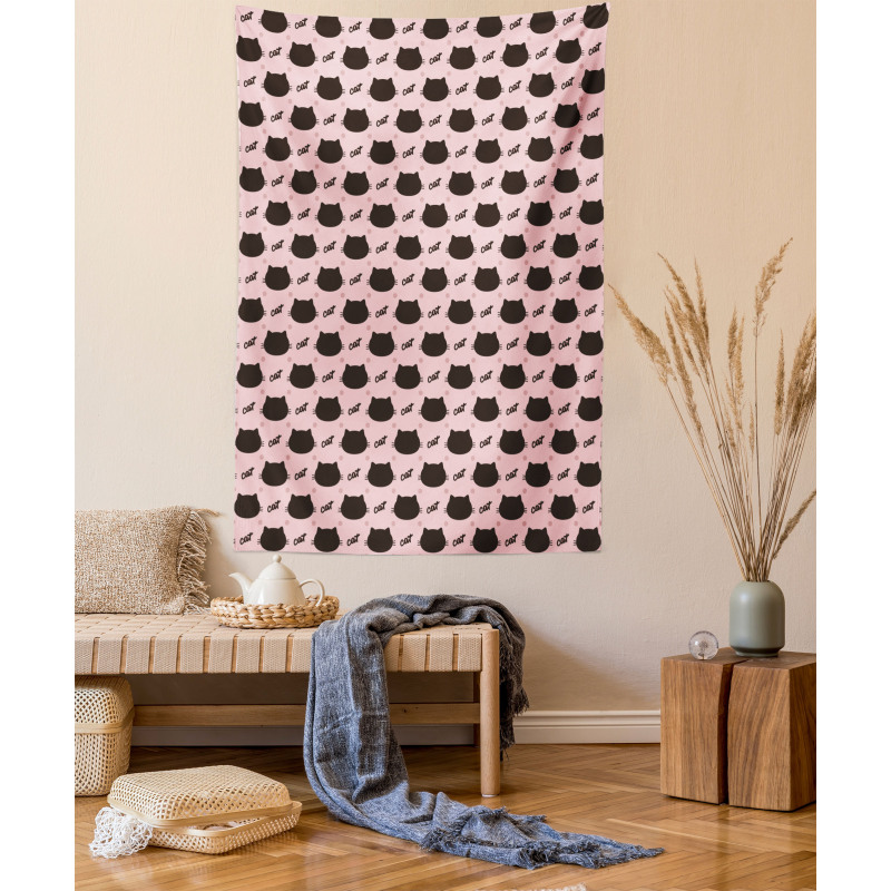 Head Silhouettes Dots Girly Tapestry