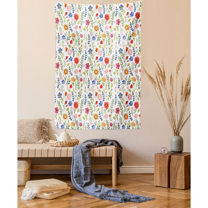 Floral Illustration Tapestry