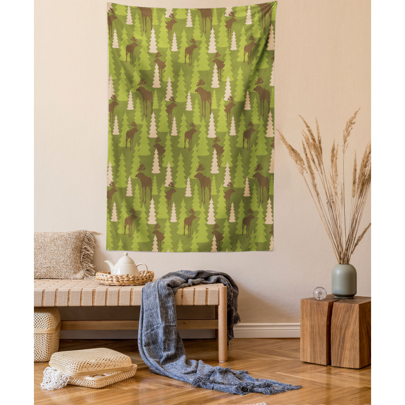 Forest Creatures Moose Tapestry