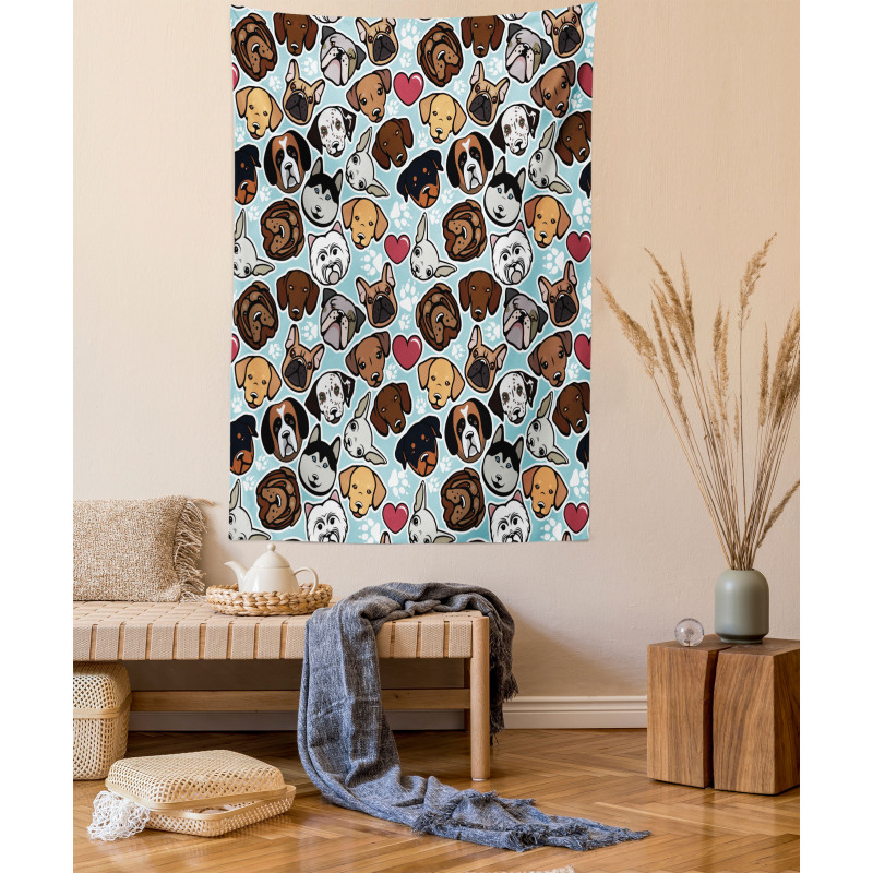 Canine Breeds Love Tapestry