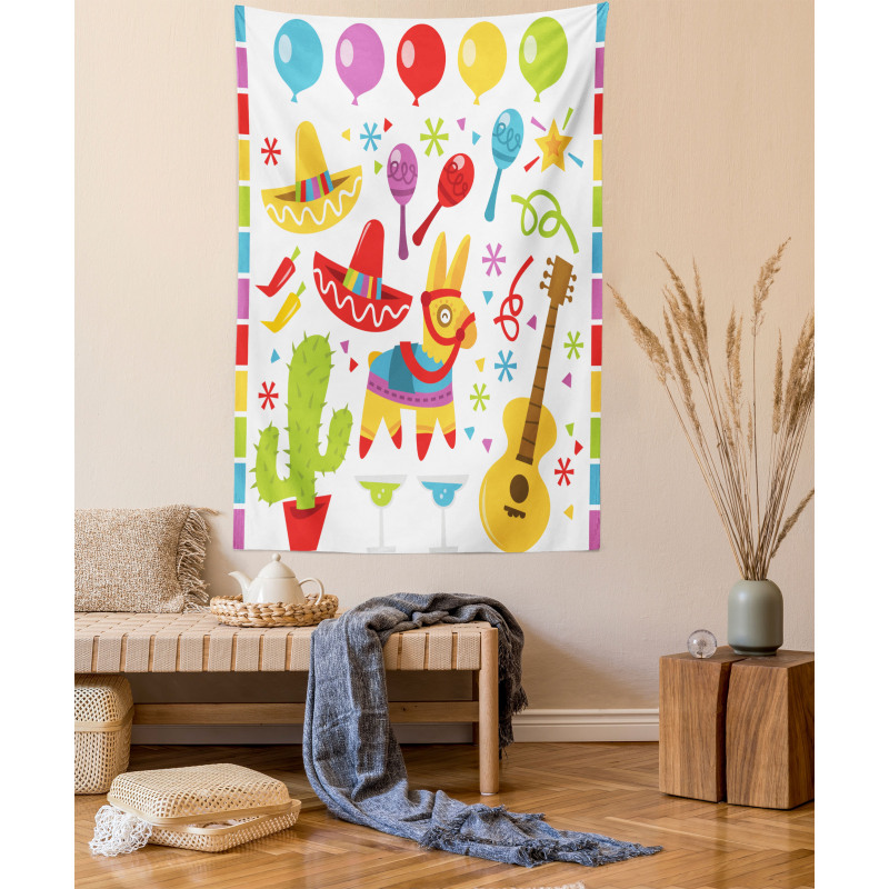 Party Pattern Cactus Tapestry