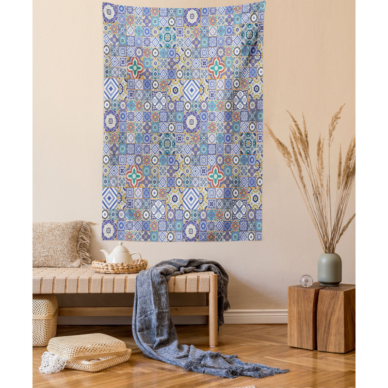 Grid Squares Pattern Tapestry